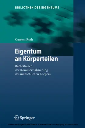 Roth | Eigentum an Körperteilen | E-Book | sack.de