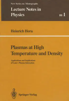 Hora |  Plasmas at High Temperature and Density | eBook | Sack Fachmedien