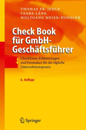 Jehle / Meier-Rudolph / Láng |  Check Book für GmbH-Geschäftsführer | Buch |  Sack Fachmedien