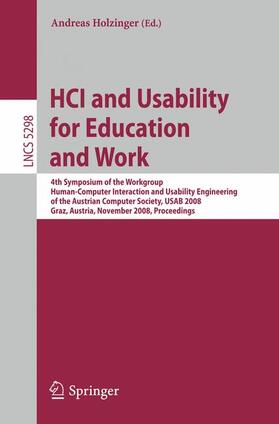 Holzinger |  HCI and Usability for Education and Work | Buch |  Sack Fachmedien