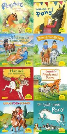 Luhn / Schwarz / Fiedler |  Pixi-8er-Set 259: Ponygeschichten mit Pixi (8x1 Exemplar) | Buch |  Sack Fachmedien