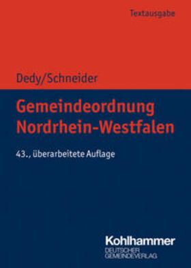 Dedy / Schneider | Gemeindeordnung Nordrhein-Westfalen | Buch | 978-3-555-02161-4 | sack.de