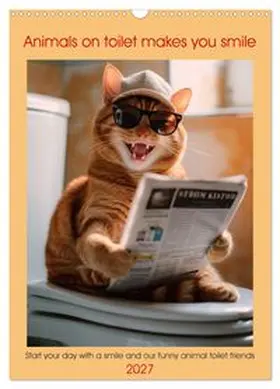 CALVENDO / Ruebsamen |  Animals on toilet makes you smile (Wall Calendar 2027 DIN A3 portrait), CALVENDO 12 Month Wall Calendar | Sonstiges |  Sack Fachmedien