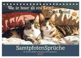 CALVENDO / Löwer |  Samtpfotensprüche (Tischkalender 2027 DIN A5 quer), CALVENDO Monatskalender | Sonstiges |  Sack Fachmedien