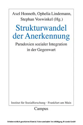 Honneth / Lindemann / Voswinkel |  Strukturwandel der Anerkennung | eBook | Sack Fachmedien