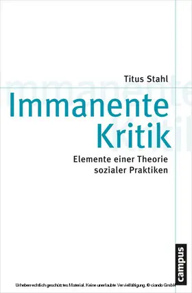 Stahl |  Immanente Kritik | eBook | Sack Fachmedien