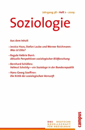 Vobruba |  Soziologie Jg. 38 (2009) 1 | eBook | Sack Fachmedien