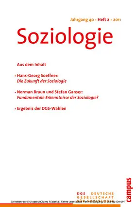 Vobruba |  Soziologie Jg. 40 (2011) 2 | eBook | Sack Fachmedien