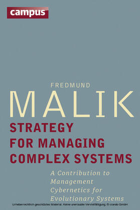 Malik | Strategy for Managing Complex Systems | E-Book | sack.de