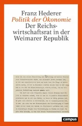 Hederer | Politik der Ökonomie | E-Book | www.sack.de