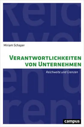 Schaper |  Verantwortlichkeiten von Unternehmen | Buch |  Sack Fachmedien
