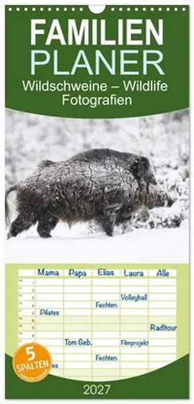CALVENDO / Breuer |  Familienplaner 2027 - Wildschweine - Wildlife Fotografien mit 5 Spalten (Wandkalender, 21 x 45 cm) CALVENDO | Sonstiges |  Sack Fachmedien