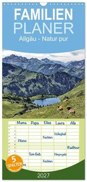 CALVENDO / Becker |  Familienplaner 2027 - Allgäu - Natur pur mit 5 Spalten (Wandkalender, 21 x 45 cm) CALVENDO | Sonstiges |  Sack Fachmedien