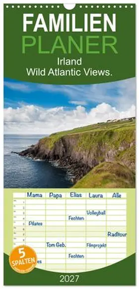 CALVENDO / Wagner |  Familienplaner 2027 - Irland. Wild Atlantic Views. mit 5 Spalten (Wandkalender, 21 x 45 cm) CALVENDO | Sonstiges |  Sack Fachmedien