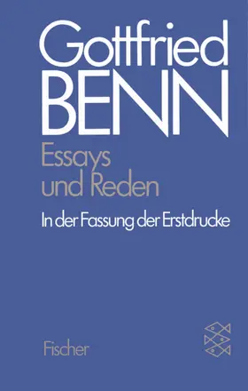 Benn |  Werkausgabe III. Essays und Reden in der Fassung der Erstdrucke | Buch |  Sack Fachmedien