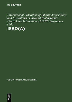 ISBD(A) | Buch | 978-3-598-10988-1 | sack.de