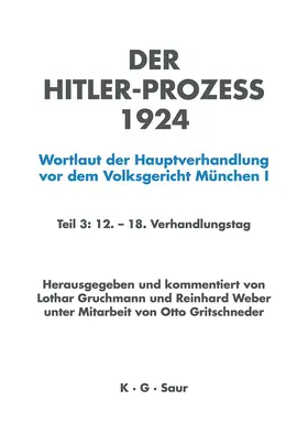 Gruchmann / Weber / Gritschneder |  HITLER-PROZEß 1924 TL.3 | Buch |  Sack Fachmedien