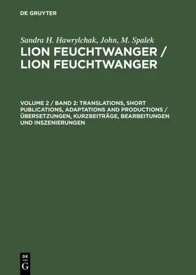 Hawrylchak / Spalek |  Translations, Short Publications, Adaptations and Productions | Buch |  Sack Fachmedien