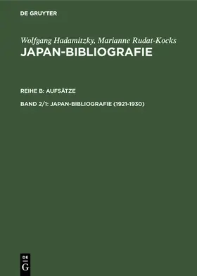 Rudat-Kocks / Hadamitzky |  1921-1930 | Buch |  Sack Fachmedien