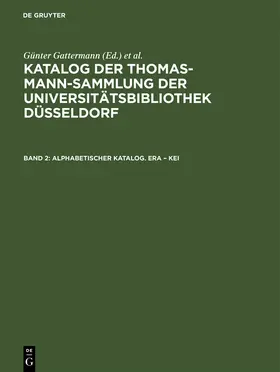 Niggemann / Gattermann |  Alphabetischer Katalog. Era - Kei | Buch |  Sack Fachmedien