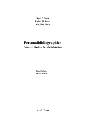Stock / Heilinger |  Tri - Weber | Buch |  Sack Fachmedien