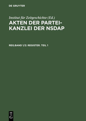  Register. Teil 1 | Buch |  Sack Fachmedien