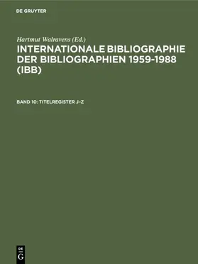 Olejniczak / Walravens / Schmiedecke |  Titelregister J-Z | Buch |  Sack Fachmedien