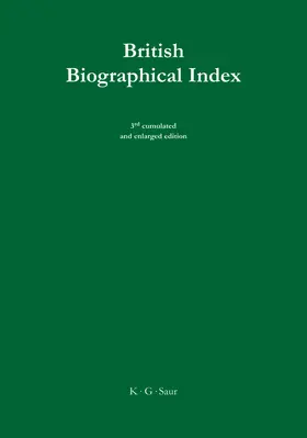 Nappo |  British Biographical Index | Buch |  Sack Fachmedien