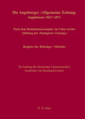 Fischer |  Register der Beiträger / Mitteiler | Buch |  Sack Fachmedien
