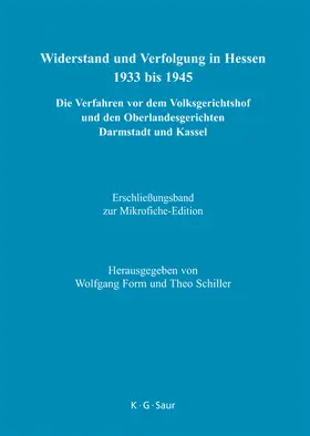 Form / Schiller / Brandes |  Erschließungsband zur Mikrofiche-Edition | Buch |  Sack Fachmedien