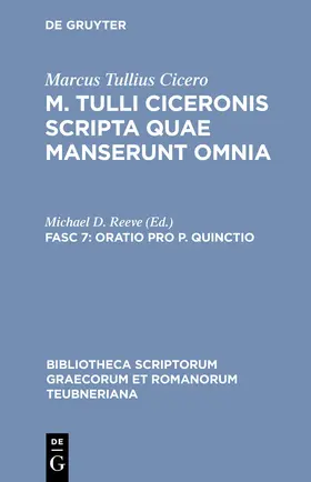 Marcus Tullius Cicero / Reeve | Oratio pro P. Quinctio | Buch | 978-3-598-71179-4 | sack.de