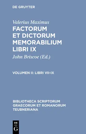 Valerius Maximus / Briscoe |  Libri VII-IX | Buch |  Sack Fachmedien