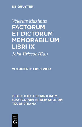 Valerius Maximus / Briscoe | Libri VII-IX | Buch | 978-3-598-71917-2 | sack.de