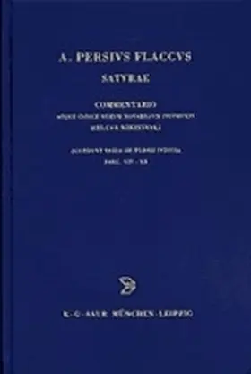 Persius Flaccus / Nikitinski |  Commentarius atque index rerum notabilium | Buch |  Sack Fachmedien