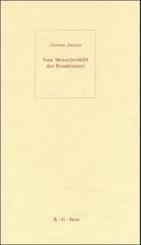 Zintzen |  Vom Menschenbild der Renaissance | Buch |  Sack Fachmedien