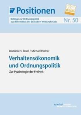 Enste / Hüther | Verhaltensökonomik und Ordnungspolitik | E-Book | sack.de