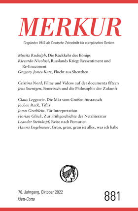 Demand / Knörer |  MERKUR Gegründet 1947 als Deutsche Zeitschrift für europäisches Denken - 10/2022 | eBook | Sack Fachmedien