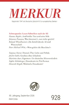 Knörer / Demand |  MERKUR 9/2026, Jg.80 | Buch |  Sack Fachmedien