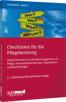 Schümann / Bossle |  Checklisten für die Pflegeberatung | Buch |  Sack Fachmedien