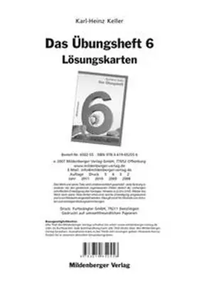 Keller / Pfaff |  Das Übungsheft Mathematik 6 - Lösungskarten zur Selbstkontrolle | Sonstiges |  Sack Fachmedien