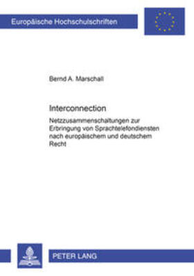 Marschall | Interconnection | Buch | 978-3-631-38786-3 | sack.de