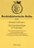 Hoffmann |  Die Domänenfrage in Thüringen | Buch |  Sack Fachmedien