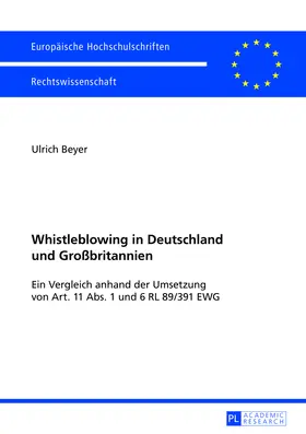 Beyer |  Whistleblowing in Deutschland und Großbritannien | Buch |  Sack Fachmedien