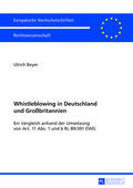 Beyer |  Whistleblowing in Deutschland und Großbritannien | Buch |  Sack Fachmedien
