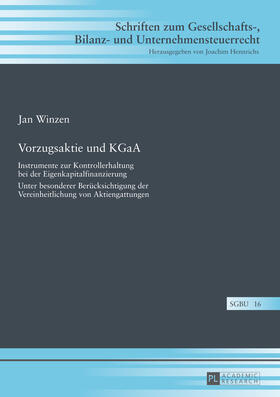 Winzen | Vorzugsaktie und KGaA | Buch | 978-3-631-65055-4 | sack.de