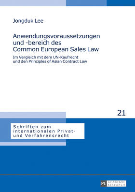 Lee | Anwendungsvoraussetzungen und -bereich des Common European Sales Law | Buch | 978-3-631-72003-5 | sack.de