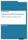 Baumann |  Ferdinand Lassalle: Über Verfassungswesen | eBook | Sack Fachmedien