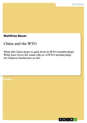 Bauer |  China and the WTO | eBook | Sack Fachmedien
