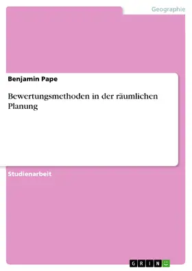 Pape |  Bewertungsmethoden in der räumlichen Planung | eBook | Sack Fachmedien