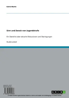 Martin |  Sinn und Zweck von Jugendstrafe | eBook | Sack Fachmedien